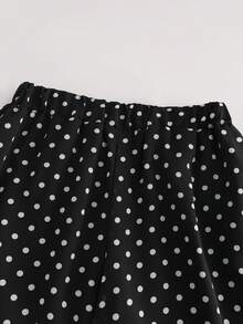 Franclia Women's Polka Dot Casual Wide Leg Pants, Spring/Summer - Black - View 7