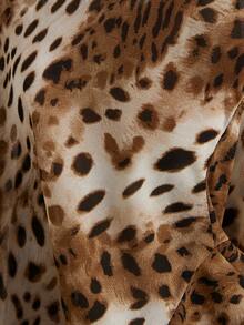 Aveloria Modichic Leopard Print Flounce Hem Shirt, Lively Leopard Print Design, Playful Yet Stylish Silhouette, Suitable For Dates, Outings, And Gatherings With Friends - Multicolor - View 7