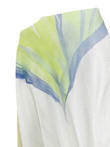 Aloruh Đầm maxi hở lưng lãng mạn phong cách nghỉ dưỡng mới, họa tiết lưới ombre cầu vồng. - Nhiều màu - Xem 3