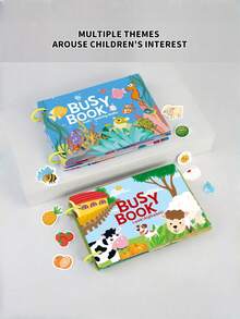 1pc Learning Quiet Sticker Book For Children Over 3 Years Old, Children's Early Learning Alphabet Table Animal Cognitive Books Learning Toys, Educational Activity Books For Toddlers, Children's Educational Toys (Random Color Circles) - Multicolor - View 11