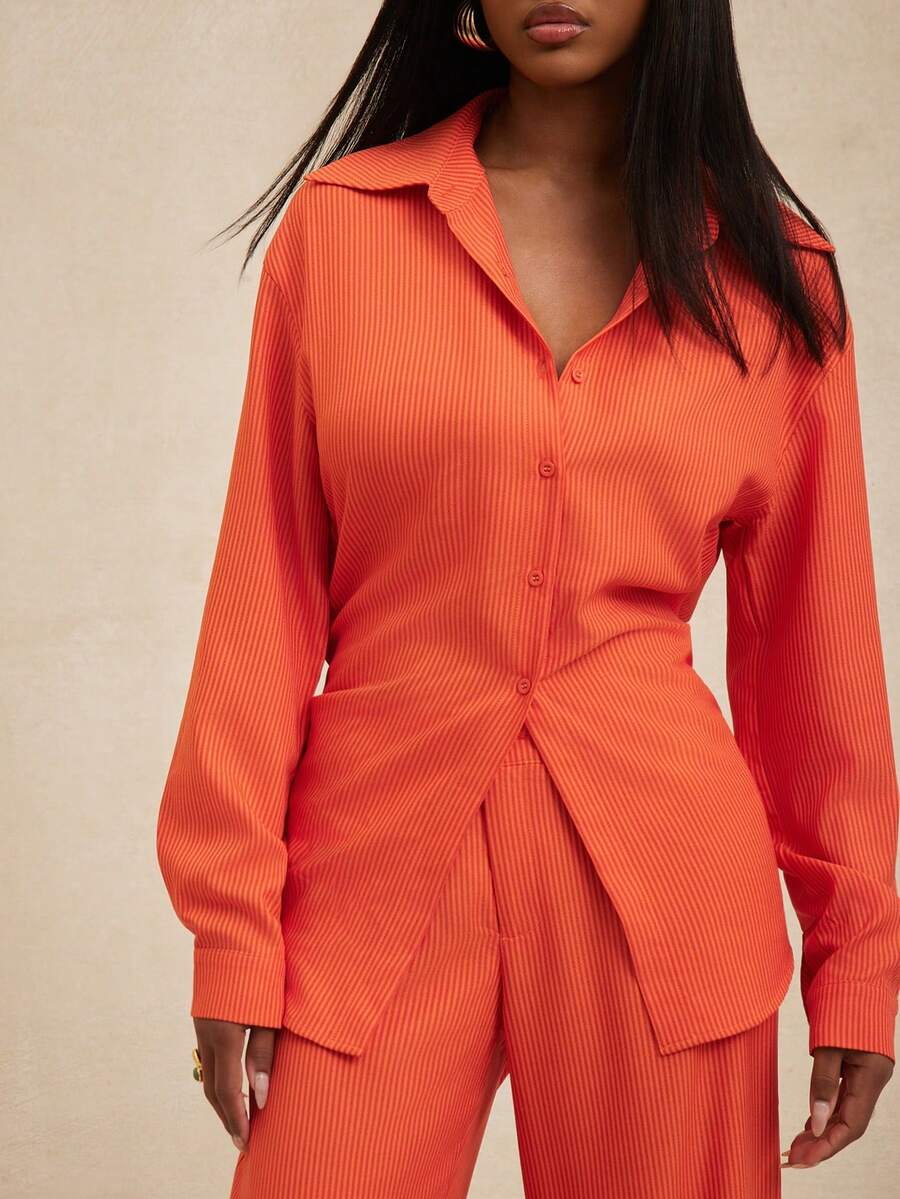 NYA SZN 配套衬衫和阔腿裤 - 紅色 - 查看 1