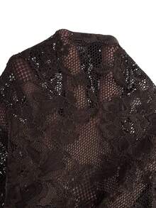 Aloruh Women's Sexy Black Lace Camisole, Slim Fit, Summer - Brown - View 9
