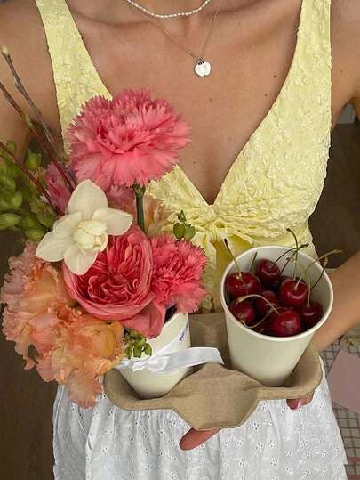 SHEIN MOD Women's Casual Jacquard Lace-Up Camisole, Summer, Perfect For Vacation, Date, Picnic, Party, Prom, Festival, And Birthday; Romantic And Adorable Bow Tops, Pale Yellow Tank Top, Beach Vacation Outfits For Women, Casual Top For Women, Chic, Jacquard Top, Cottagecore