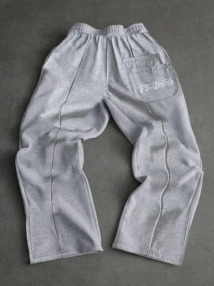 PAVTROS Quần nỉ dày 250G, Quần nỉ dáng rộng thoải mái dạo phố cho các cặp đôi, Thích hợp cho chồng/bạn trai, Quần nỉ dài phong cách thường ngày Thích hợp để mặc hàng ngày, chạy bộ và các dịp khác, Sản phẩm đa năng cho mùa thu đông - Màu Xám nhạt - Xem 1