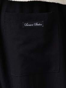 SUMWON Relaxed Fit Tapered Linen Feel Look Pull On Drawstring Waist Casual Pants For Everyday Comfort - Black - View 6