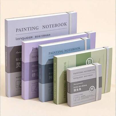 Madebyblanc 1PC Mini Portable Tearable Drawing Notebook 40 Sheets 250gsm Thick Paper Sketchbook For Watercolor Acrylic Marker Pen Gouache Oil Painting Hard Cover Art Journal Pocket Handbook For Artists Adults Students Travel Sketching Daily Practice Christmas Gift Back To School Art Supplies Painting Tools Creativity Gifts