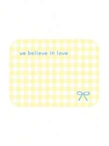 Joivida Gingham "We Believe In Love" PU Leather Placemat - Compact Reusable Table Mat, Unique Gift For Friends & Family - placemat - View 10