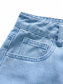 SHEIN MOD Women's Casual Everyday Regular Fit Jeans - Blue - View 4