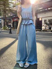 DAZY Women's Casual Denim Bib Overalls And Jumpsuit - Light Wash - View 1