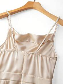 Franclia 女士时尚珍珠吊带圆领连体裤，春夏款 - 香檳色 - 查看 8