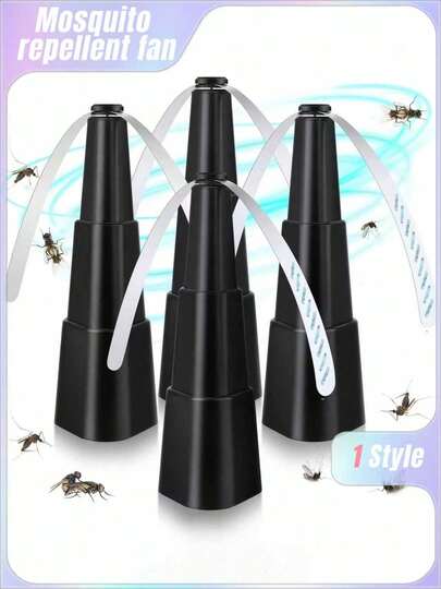 3个装桌面驱蝇扇，室内外通用，带全息扇叶，电池供电，适用于野餐、派对、餐厅、厨房和烧烤等场合。