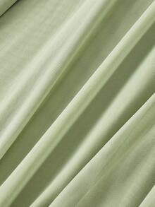 SHEIN MOD White Lace Ruched Mesh Dress - Green - View 4