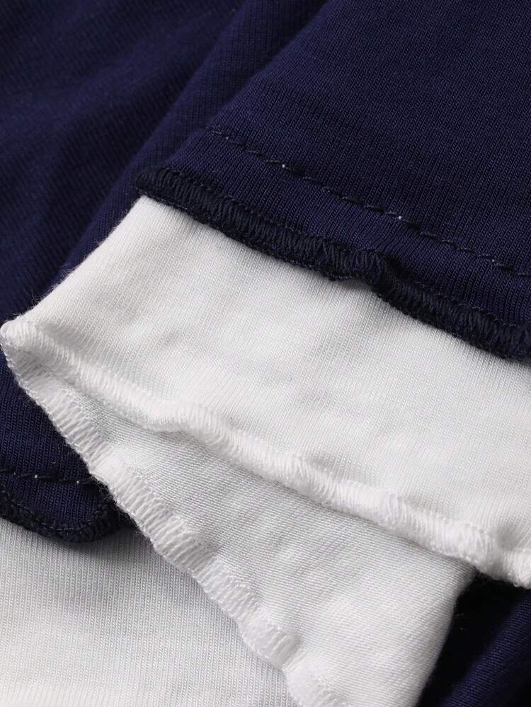 Women's V-Neck Long Sleeve Fitted 2 In 1 Slit Hem Elegant City Casual T-Shirt