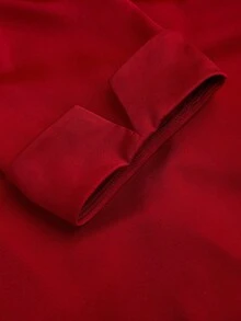Franclia Plus Size Elegant Red Satin Women's Dress,Autumn Long Sleeve Shirt Collar Asymmetrical Hem Ruffle Dress,Formal Party Work Church Outfits For Women - Red - View 4