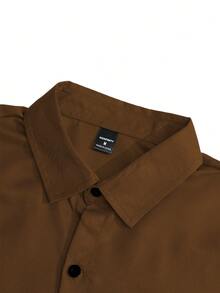 Manfinity Mode Men's Knight Print Single-Breasted Casual/Business Long Sleeve Shirt - Brown - View 5