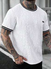 Manfinity CasualCool Áo thun nam cổ bẻ và tay áo phối màu tương phản, phong cách cổ điển, thích hợp mặc hàng ngày, đi chơi cuối tuần, hoạt động ngoài trời, du lịch, môi trường làm việc thoải mái hoặc các dịp bán trang trọng, quà tặng cho bạn trai/chồng, quà kỷ niệm/sinh nhật, tiệc tùng, kỳ nghỉ hè, đám cưới, từ xuân sang hè, lễ hội Mardi Gras. Áo thun nam cổ tròn in chữ nổi hiện đại, tay ngắn màu trắng, thời trang mùa hè, áo thun trắng in hình, áo thun trắng nam, áo thun nam thường ngày, áo thun nam có họa tiết. - trắng - Xem 7