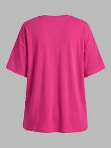 Modmama Áo thun dài tay bầu dáng rộng thoải mái, nhiều màu - Màu Hồng Tươi - Xem 7