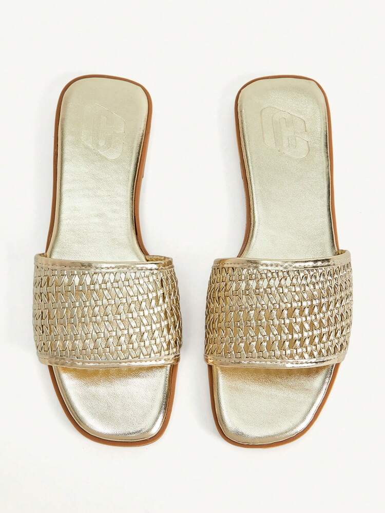 CUCCOO CHICEST Women's Woven Slip-On Sandals, Casual Beach Wear, Open Toe Summer Shoes Wedding Shoes Bride Shoes