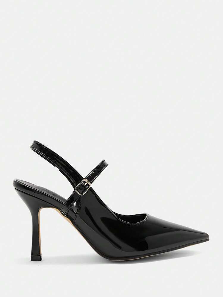 CUCCOO CURVES Chaussures femme à large maintien, mode, bout pointu, talon aiguille, bride arrière simple, classique, confort quotidien, talons hauts épaissis, chaussures femme grande taille
