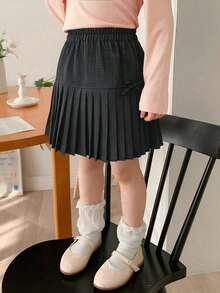 Dazy Kids Tween Girls' Casual Pleated Mini Skirt, Daily Wear & School Style, Summer - Grey - View 3