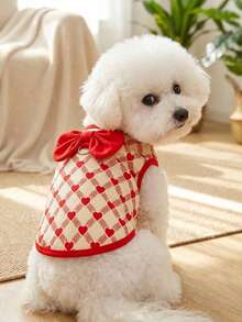 PETSIN 秋冬季宠物绒面背心连帽衫 – 柔软保暖毛衣，带防滑扣，适合犬、猫及小型动物，室内外均可穿着 - 玫瑰紅 - 查看 2