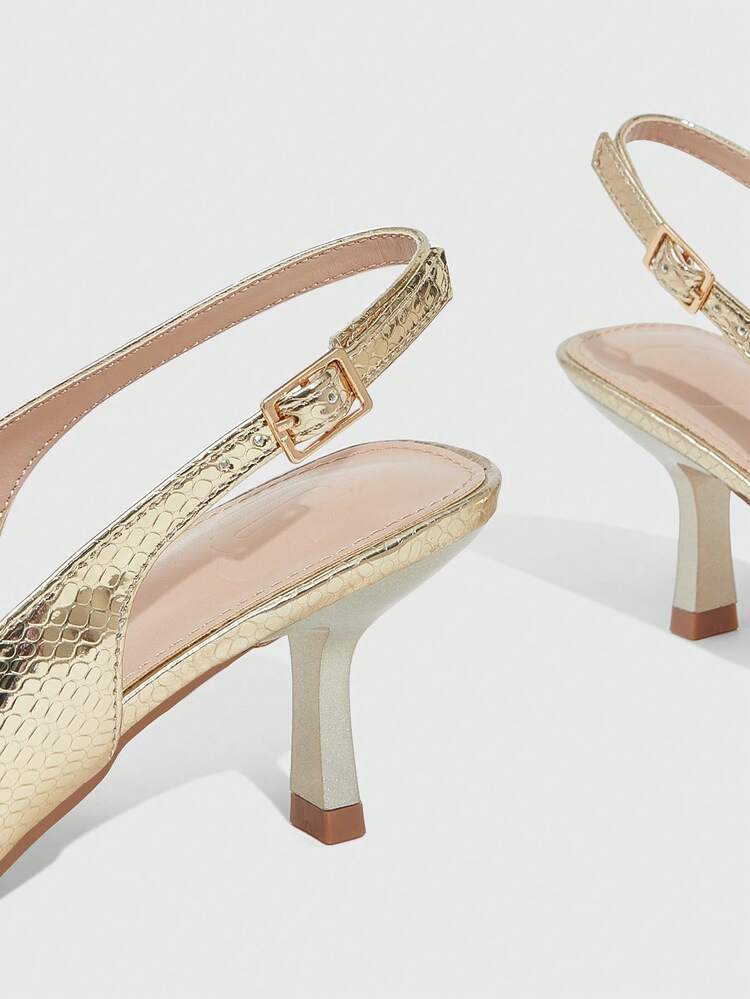 CUCCOO SZL Women's Pointed Toe Buckle Design Fashionable Elegant High Heel Pumps Spring Shoes