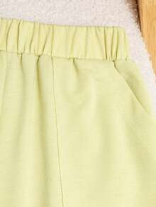 SHEIN 两件套幼儿男童无袖背心短裤套装，黑色无袖背心饰有“Hi”字母图案，宽松休闲短裤，夏季套装 - 彩色 - 查看 8