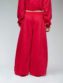 COUREZ 低腰滑板裤/Y2K冬季女装阔腿裤/夏季女装舒适运动套装 - 紅色 - 查看 3