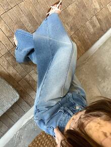 DAZY Women's Casual Fashion Street Style Daily Commute Korean Girly Versatile Washed Loose Wide-Leg Jeans - Blue - View 6