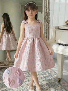 SHEIN 少女爱心印花无袖吊带连衣裙 - 白色 - 查看 7