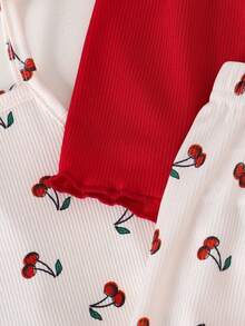SHEIN Playful Pals 女婴舒适百搭甜美可爱吊带短裤套装，多件套夏季服装 - 彩色 - 查看 6