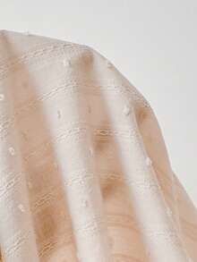 Sweetra 法式甜美泡泡袖粉色100%纯棉提花梭织镂空设计收腰夏季女式衬衫 - 粉色 - 查看 6