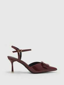 CUCCOO BIZCHIC Women's Fashionable Elegant Pointed Toe High Heel Pumps - Burgundy - View 2