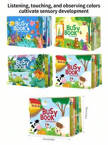 1pc Learning Quiet Sticker Book For Children Over 3 Years Old, Children's Early Learning Alphabet Table Animal Cognitive Books Learning Toys, Educational Activity Books For Toddlers, Children's Educational Toys (Random Color Circles) - Multicolor - View 6