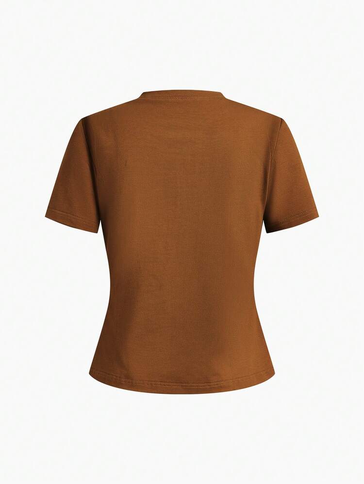 WOMEN'S SEQUINS EMBROIDERED FLORAL T-SHIRT
