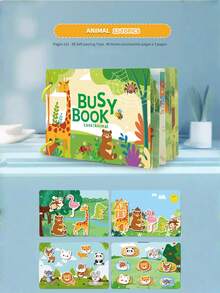 1pc Learning Quiet Sticker Book For Children Over 3 Years Old, Children's Early Learning Alphabet Table Animal Cognitive Books Learning Toys, Educational Activity Books For Toddlers, Children's Educational Toys (Random Color Circles) - Multicolor - View 12