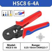 专业棘轮压线钳套装，压线工具 HSC8 6-4/6-6，电工压线钳，适用于线端套管端子，电路维修，套管压接工具套装，用于线套管连接器的管状压接钳，线套管压接套件 - 彩色 - 查看 16