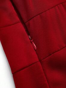 Franclia Plus Size Elegant Red Satin Women's Dress,Autumn Long Sleeve Shirt Collar Asymmetrical Hem Ruffle Dress,Formal Party Work Church Outfits For Women - Red - View 10