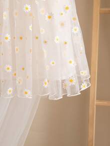 SHEIN Đầm mùa hè dễ thương, thanh lịch, họa tiết hoa, tay ngắn bằng vải lưới, dành cho bé gái. - Nhiều màu - Xem 7
