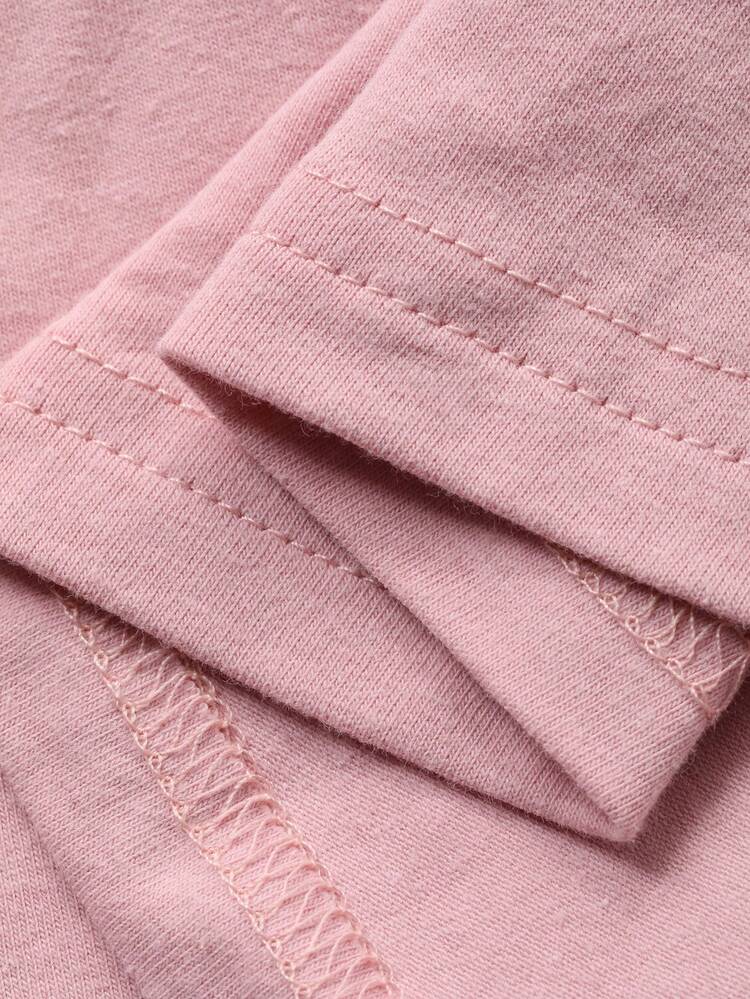 Baby Girls' Round Neck Contrast Color Korean Style English Letter Casual Straight Dress Summer Toddler Girls Clothes