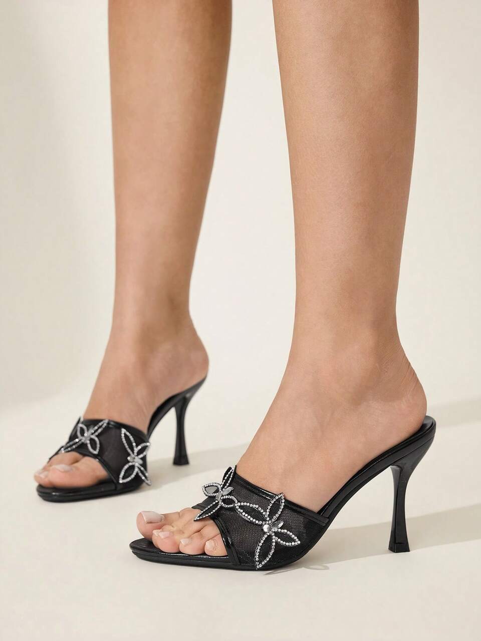 CUCCOO CHICEST Women's Fashionable Elegant Commuter Crystal Decorated High Heel Sandals Wedding Shoes Spring Shoes Bride Shoes
