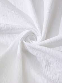 Vesra Vestido corto de mujer de línea A, sin mangas, holgado, con volantes en el bajo - Blanco - Ver 7