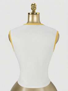 SHEIN SXY Áo thun crop top không tay gợi cảm với họa tiết số, phong cách đường phố, áo thun Houston Jersey mùa xuân/hè, áo kiểu thập niên 90, áo kiểu Y2K, áo crop top cổ chữ V sâu, áo in họa tiết, áo tank top, áo mùa hè, áo vest nữ, áo tốt nghiệp cho nữ, áo thiết kế riêng, trang phục bóng chày cho nữ, áo không tay - màu xanh lá - Xem 2
