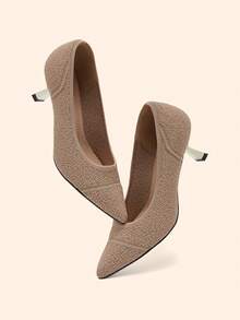 CUCCOO BASICS Women's Pointed Toe Versatile Fashion High Heels For Daily Wear - Camel - View 2