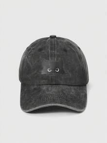 ROMWE Kawaii 1 件女式白眼猫印花时尚软帽，可爱动物图案棒球帽，带可调节帽檐，透气，适合户外运动、露营、旅行、节日礼物 - A - 查看 3