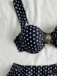 Swim Mod 新款性感黑色波点女士度假套装 - 黑色 - 查看 7