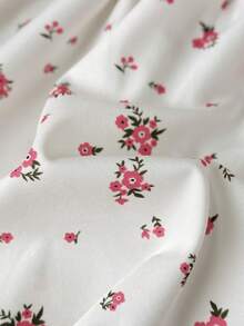 Babygirl Summer Cute Floral Print Cap Sleeve Bow Tie Dress - Pink - View 3