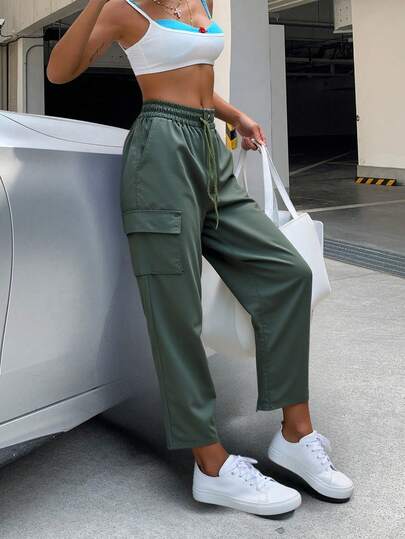 Pantalones Cargo de Mujer, Casuales, Cómodos, Ligeros, Ideales para Primavera y Verano