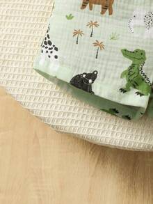 SHEIN 2pcs/Set Toddler Boys' Cute Casual Whale Print Short Sleeve Outfit - Multicolor - View 7