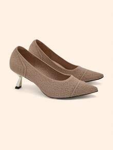 CUCCOO BASICS Women's Pointed Toe Versatile Fashion High Heels For Daily Wear - Camel - View 7